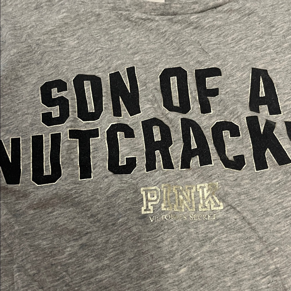Victoria's Secret Gray Tee with 5/25 Black Text - Picture 3 of 5